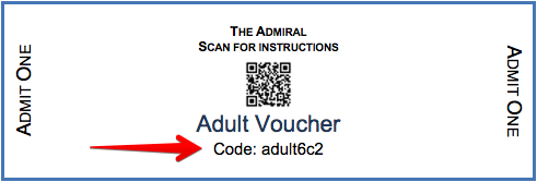 admiral travel voucher code